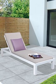 Kettler White Elba Garden Sun Lounger with Cushion - Image 1 of 2