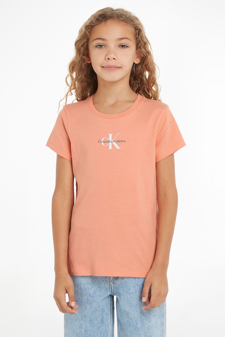 Calvin Klein Orange 100% Cotton Micro Monogram Top - Image 1 of 6