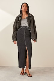 Emme by Marella BIBLIOS Maxi Tube Denim Black Skirt - Image 1 of 4