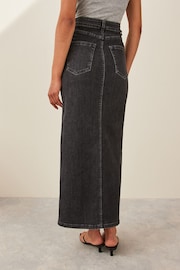 Emme by Marella BIBLIOS Maxi Tube Denim Black Skirt - Image 3 of 4