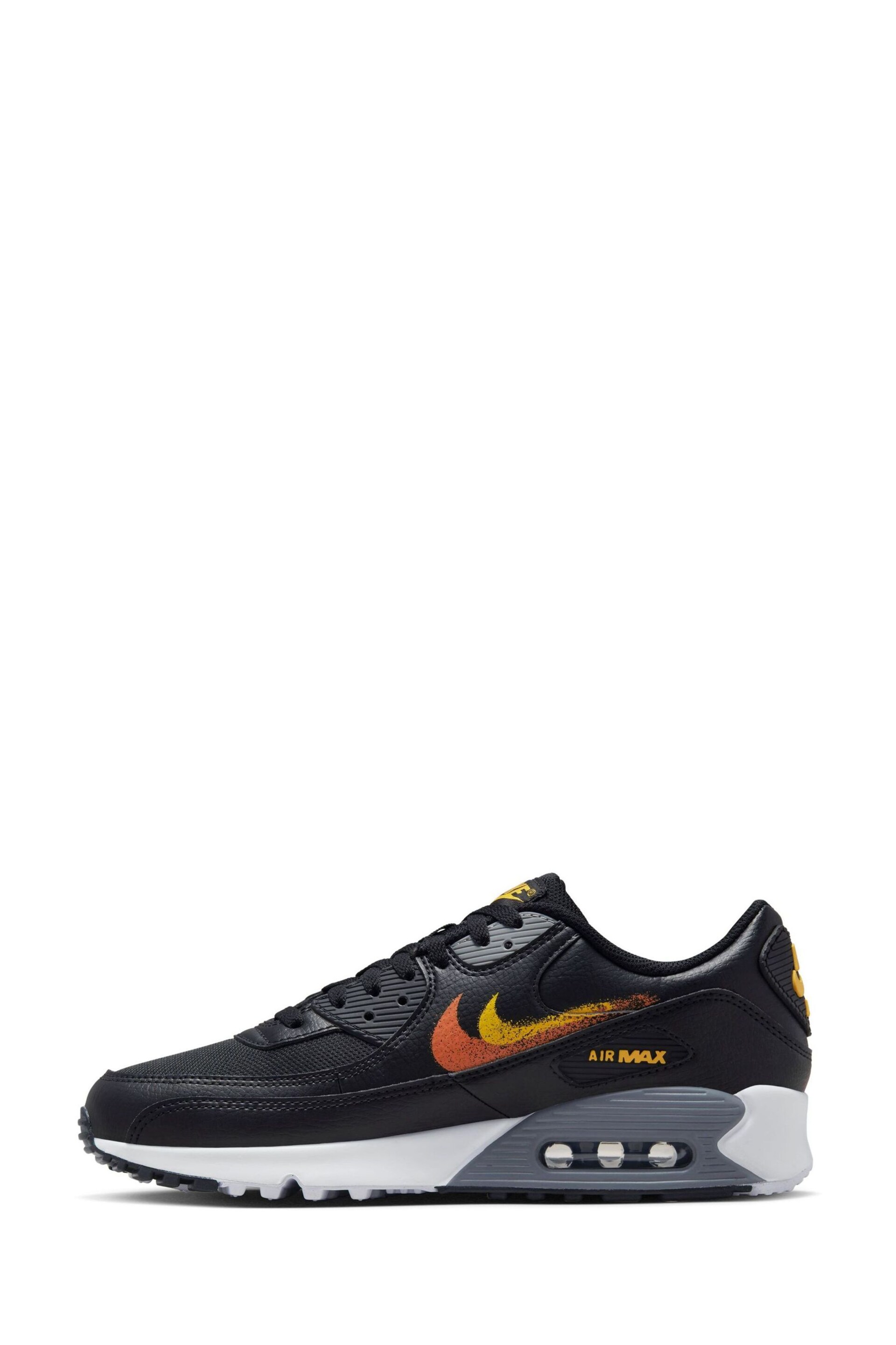 Nike Black/Gold Air Max 90 Trainers - Image 2 of 10