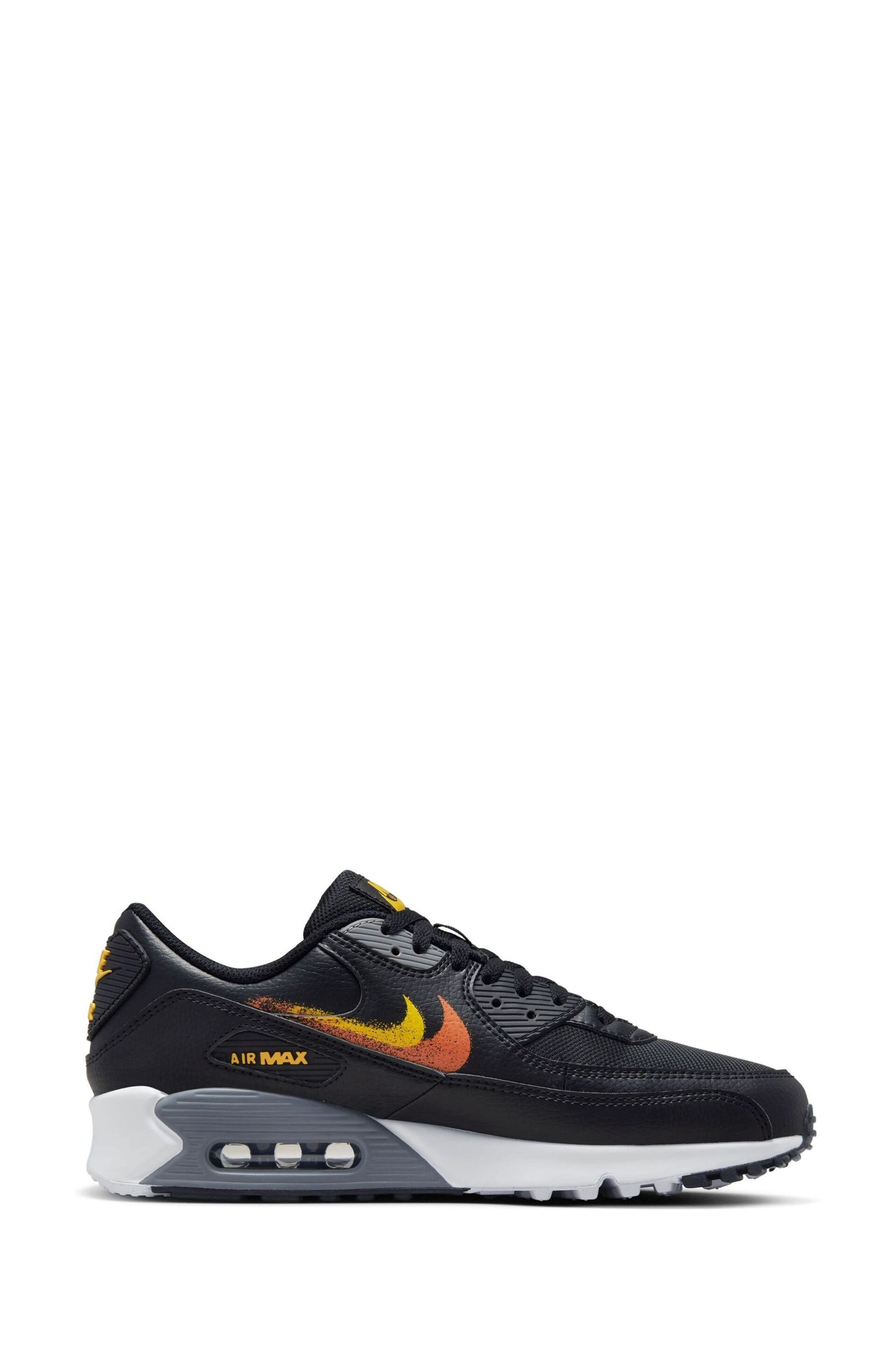 Nike Black/Gold Air Max 90 Trainers - Image 3 of 10