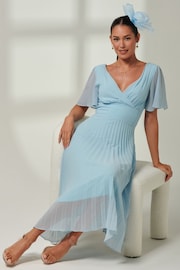 Jolie Moi Blue Elene Pleated High Low Chiffon Maxi Dress - Image 5 of 6
