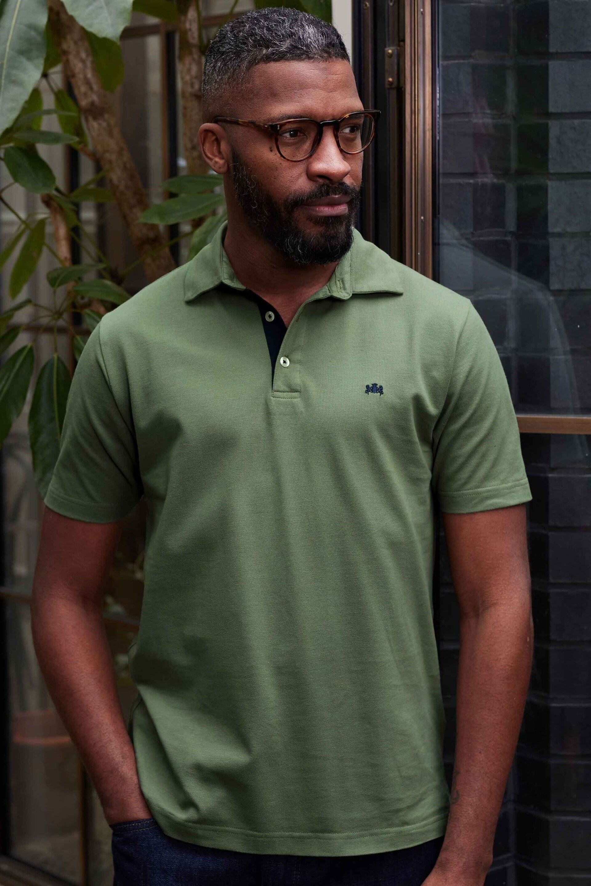 The Savile Row Company Green Cotton Short Sleeve Polo Shirt - Image 2 of 4