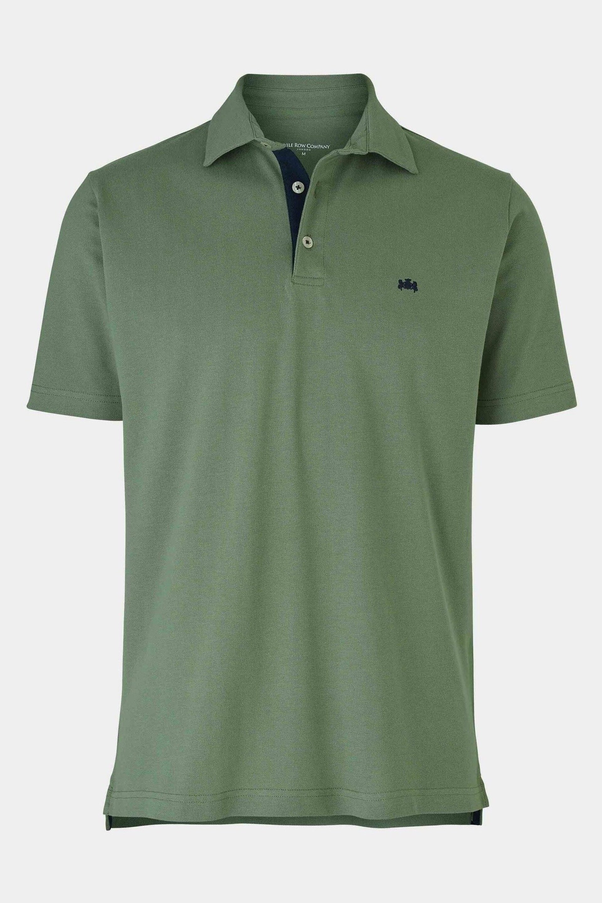 The Savile Row Company Green Cotton Short Sleeve Polo Shirt - Image 3 of 4