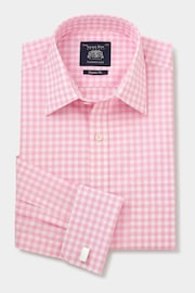 The Savile Row Company Classic Fit Pink Savile Row Check Double Cuff Shirt - Image 4 of 6