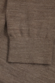 Reiss Dark Brown Melange Maxwell Merino Wool Half-Zip Polo Shirt - Image 6 of 6