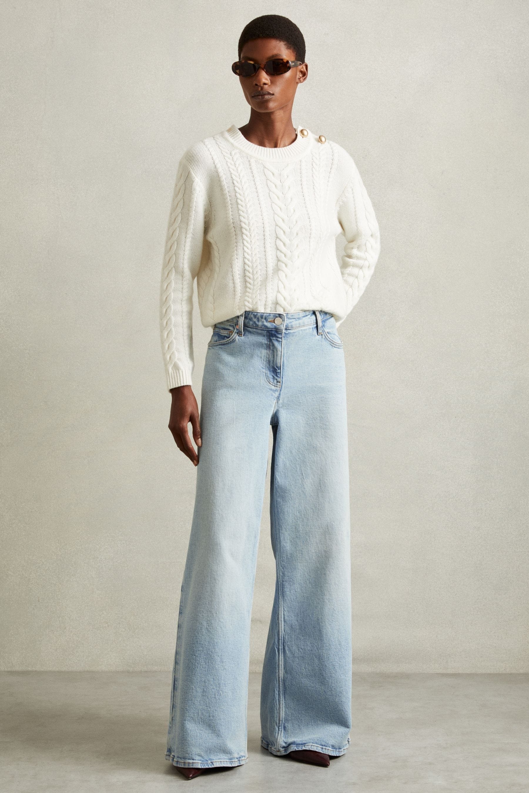 Petite wide leg jeans uk top