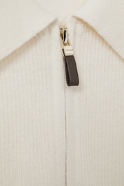 Reiss Off White Regis Wool Half-Zip Polo Shirt - Image 5 of 5