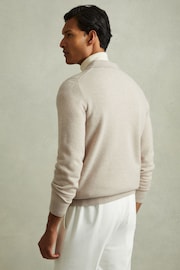 Reiss Oatmeal Pisa Merino Wool Button-Front Cardigan - Image 4 of 5