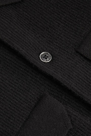 Reiss Black Parsons Wool Ribbed Button-Through Top - Image 5 of 5