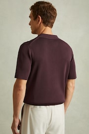 Reiss Bordeaux Harley Laser Cut-Out Cuban Collar Shirt - Image 5 of 6