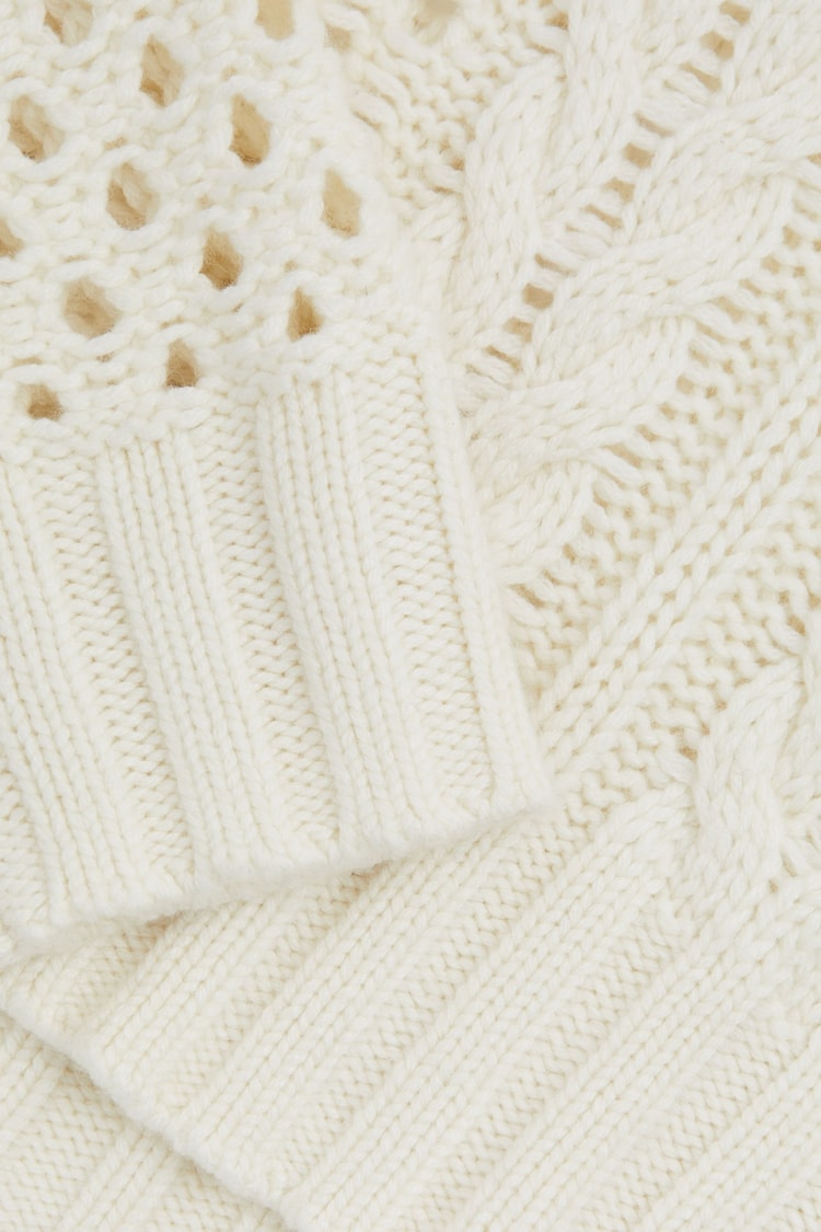 Reiss Ivory Marie Cable Knit Jumper with Wool and Cashmere - Image 6 of 6