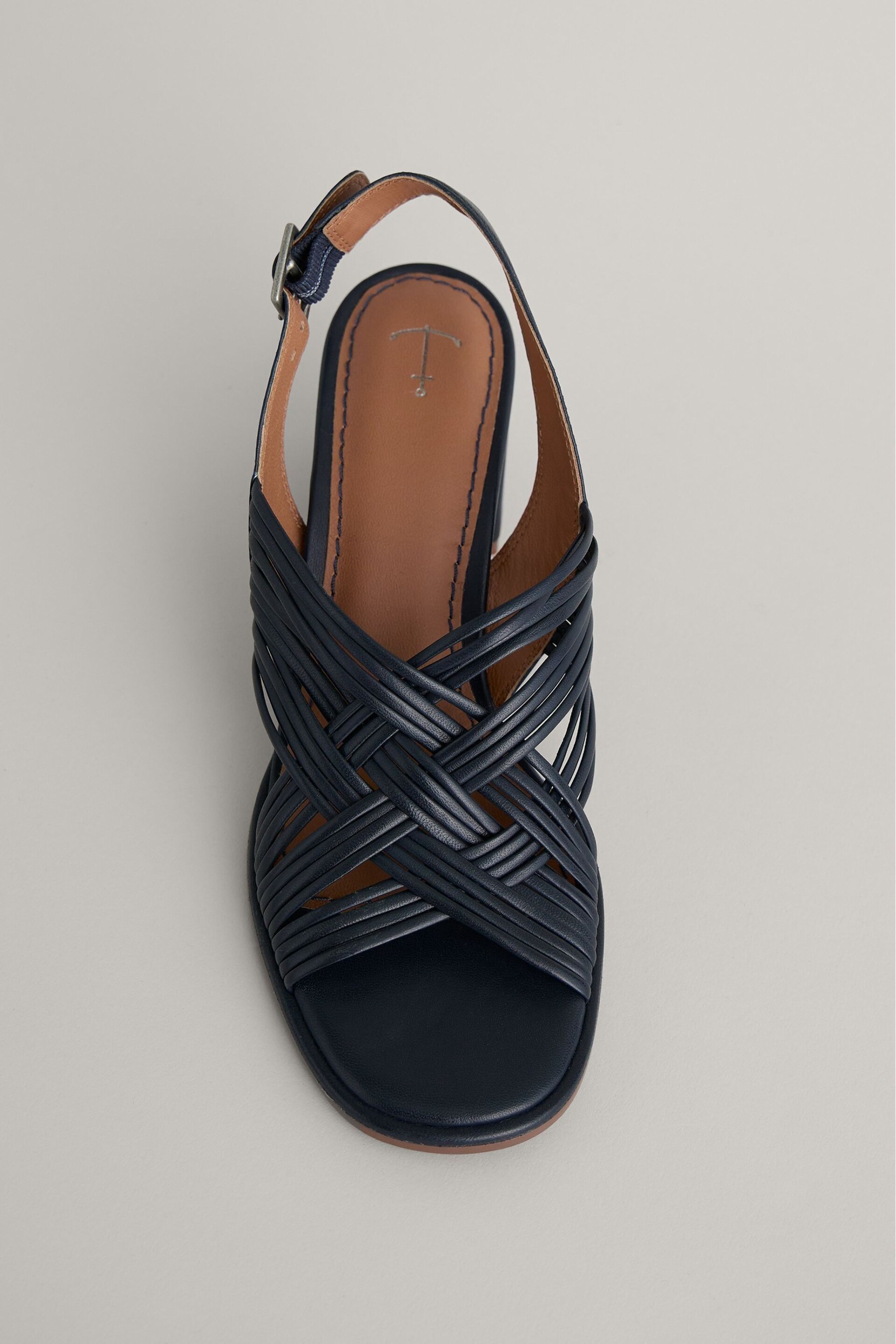 Seasalt Cornwall Blue Faerystone Mid Heel Leather Sandals - Image 3 of 5