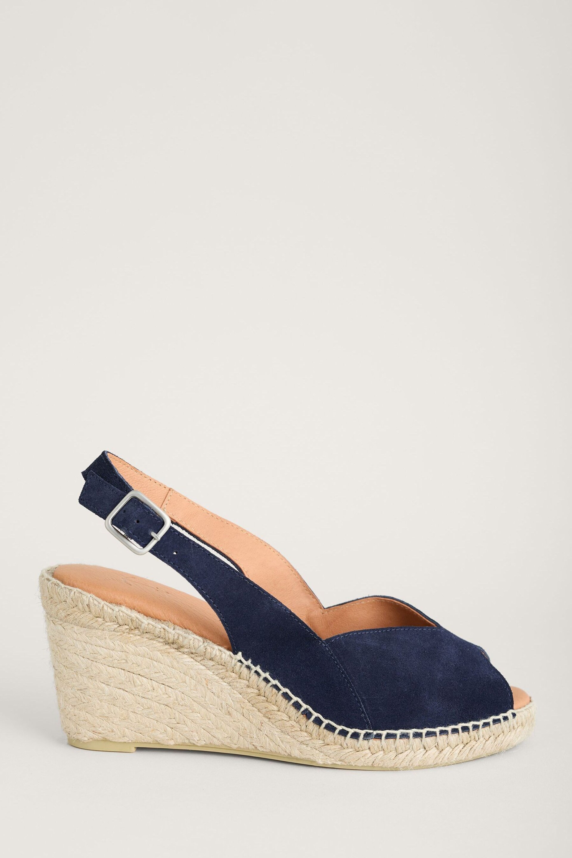 Seasalt Cornwall Blue Garden Path Mid Height Wedge Espadrilles - Image 2 of 5