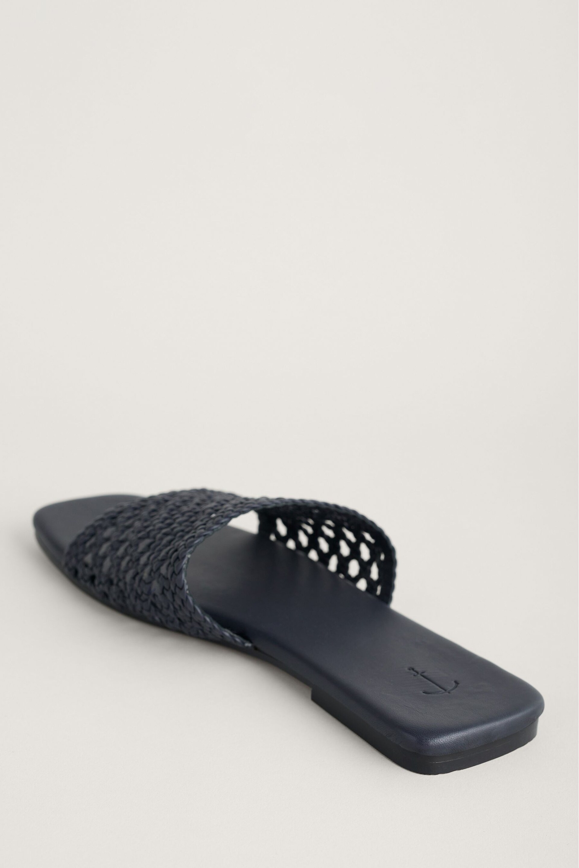 Seasalt Cornwall Blue Lost Cove Flat Leather Mule Sandals - Image 4 of 5