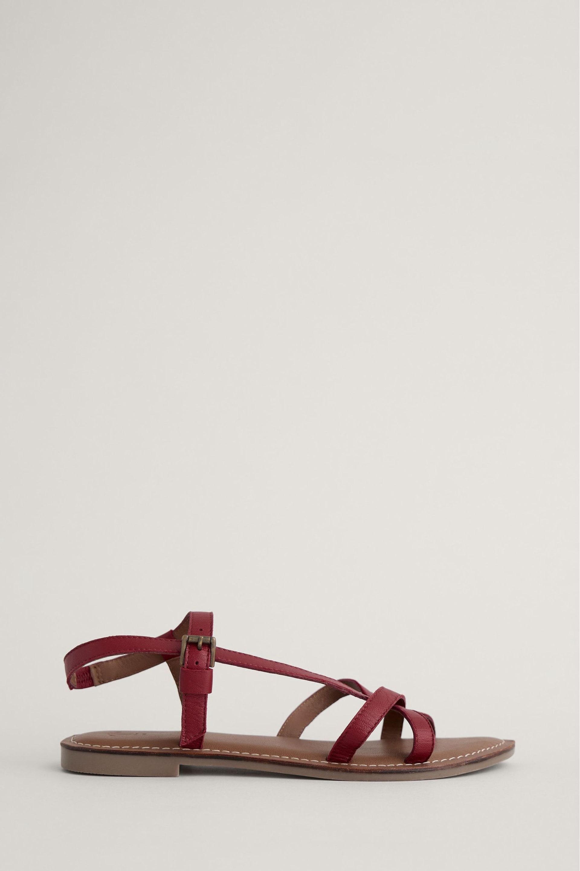 Seasalt Cornwall Red Sea Step Strappy Leather Sandals - Image 2 of 5