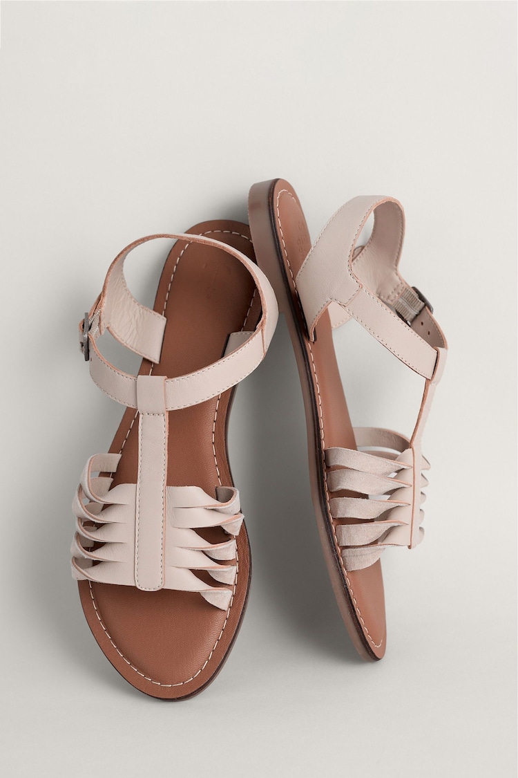 Seasalt Cornwall Natural Beechwood Leather Sandals - Image 1 of 5