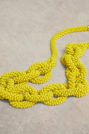 White Stuff Yellow Fine Bead Link Necklace - Image 2 of 2
