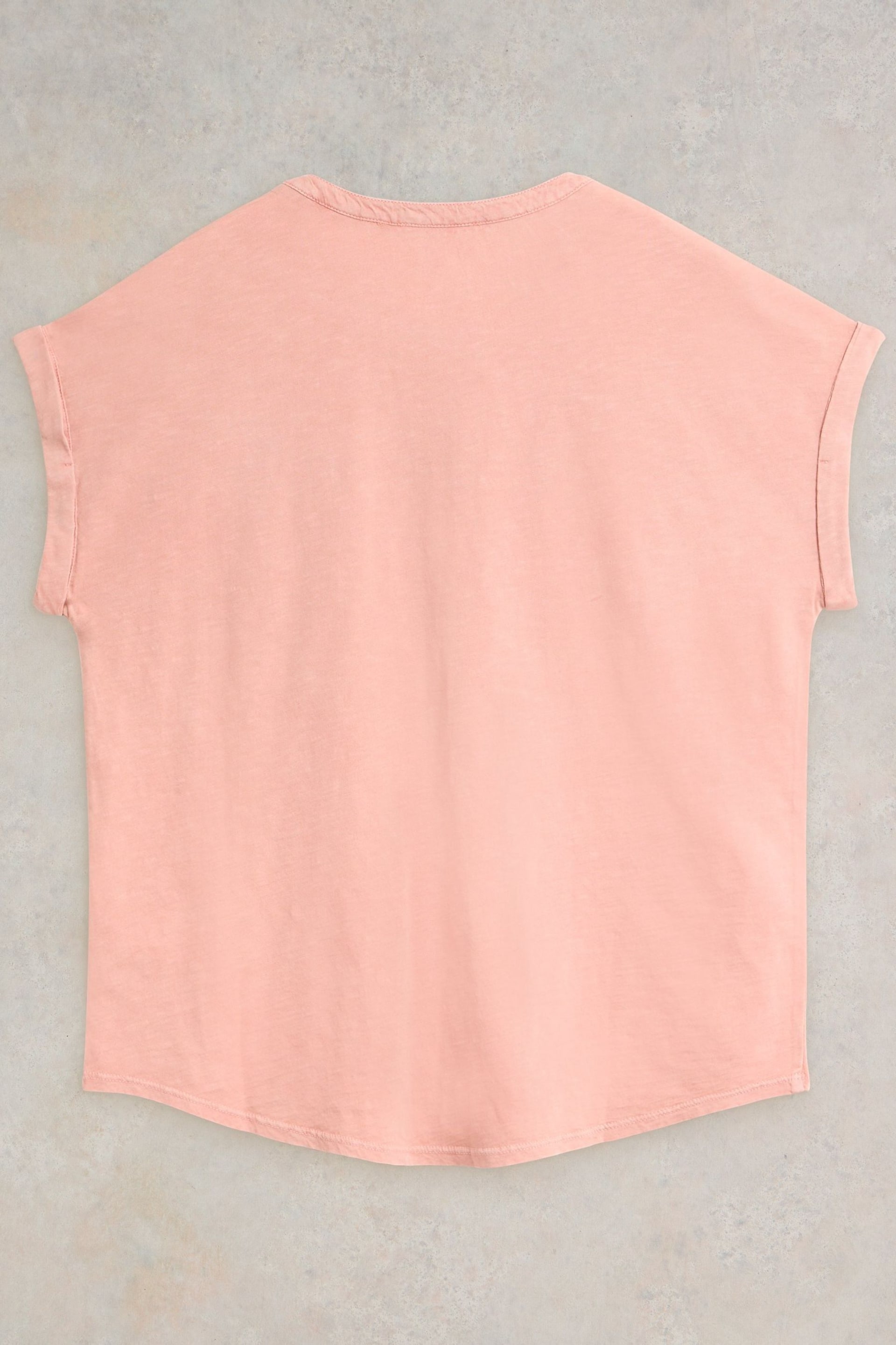 White Stuff Pink Beth Jersey Mix T-Shirt - Image 6 of 7