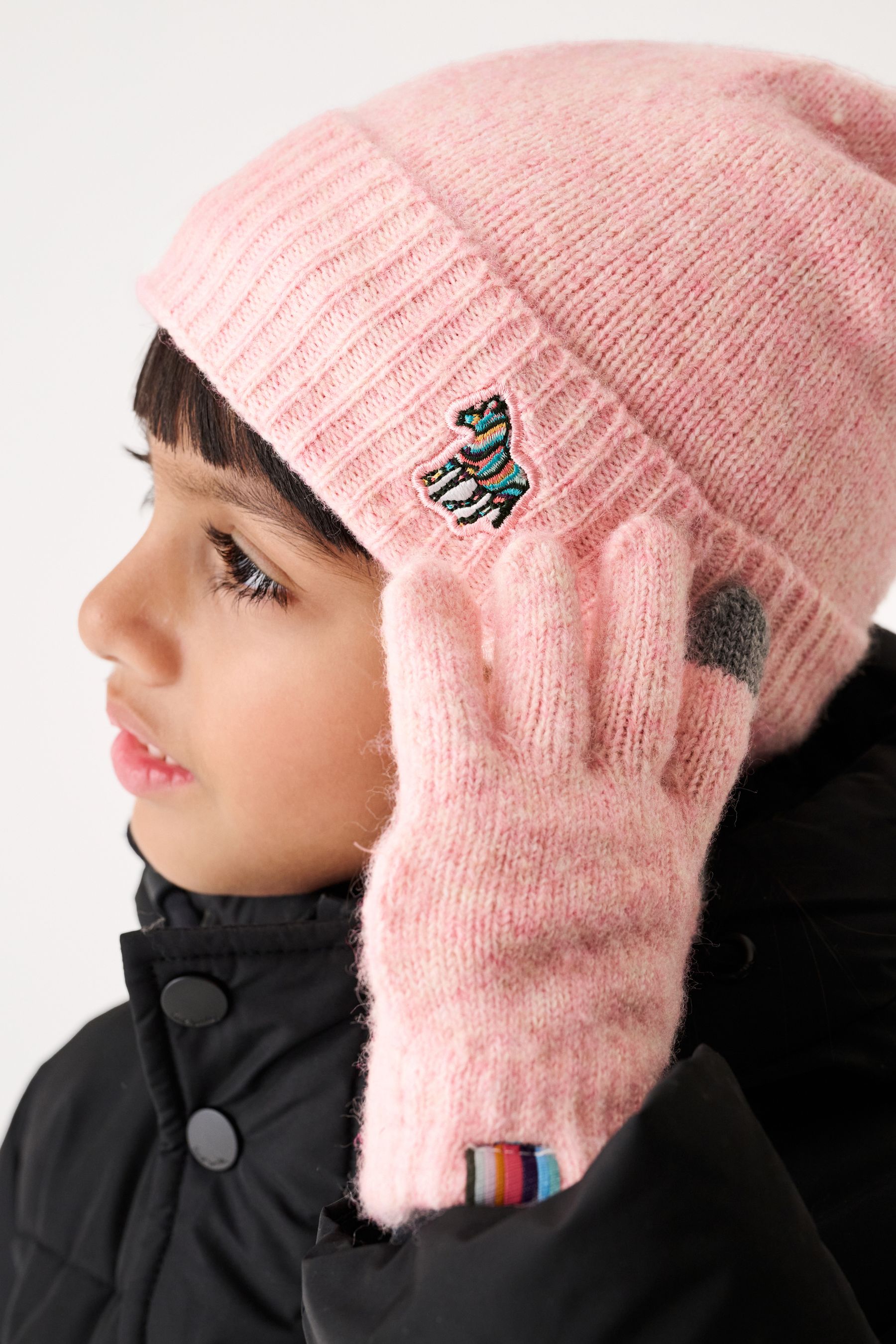Buy Paul Smith Junior Girls Zebra Logo Beanie And Gloves Set from the Next UK online shop