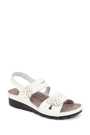 Pavers Adjustable Embellished White Sandals - Image 1 of 5