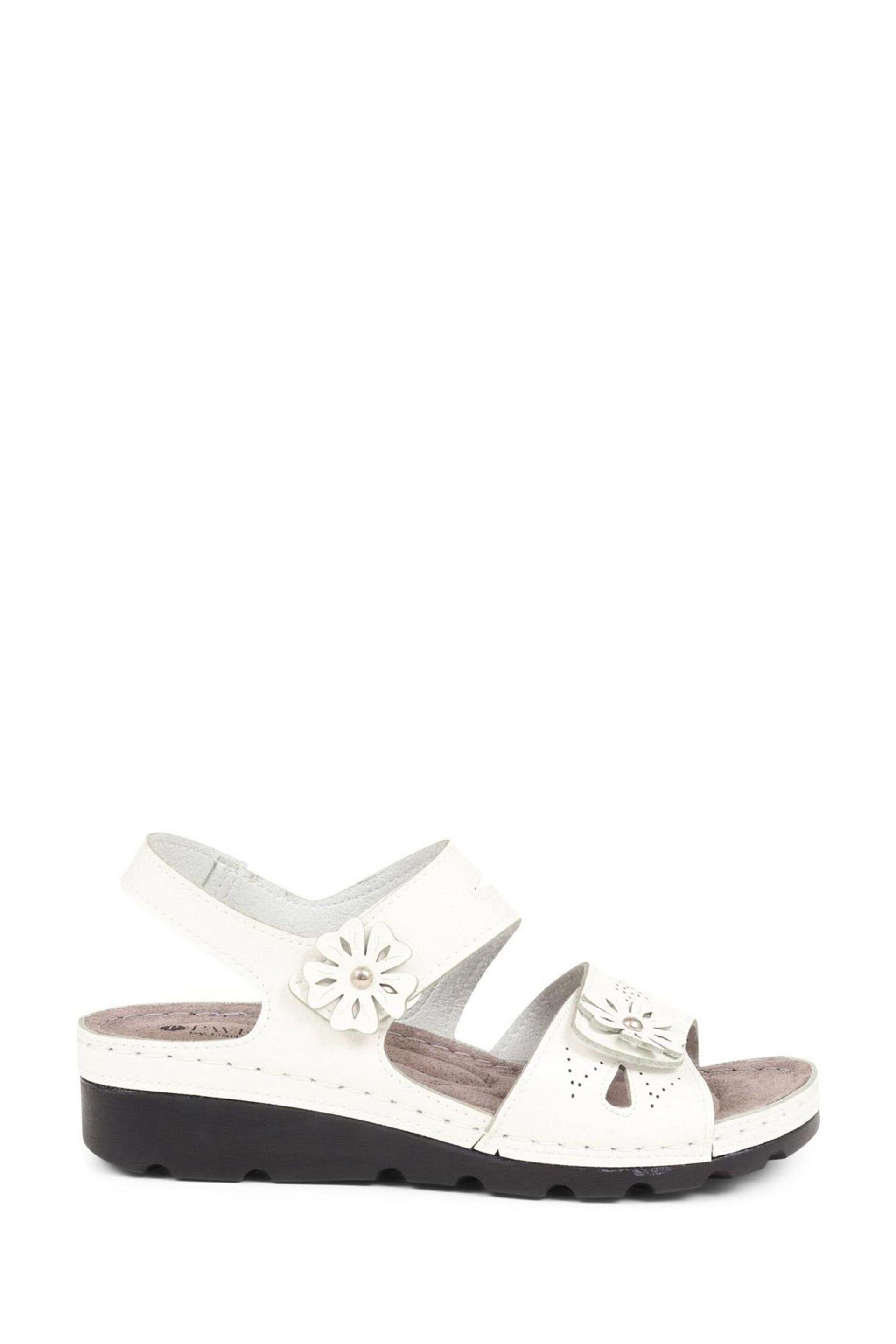 Pavers Adjustable Embellished White Sandals - Image 2 of 5