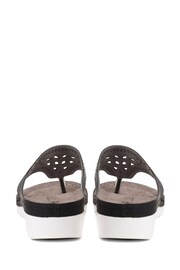 Pavers Embellished Toe Post Black Sandals - Image 2 of 5
