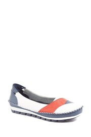 Pavers Blue Leather Slip On Shoes - Image 2 of 5