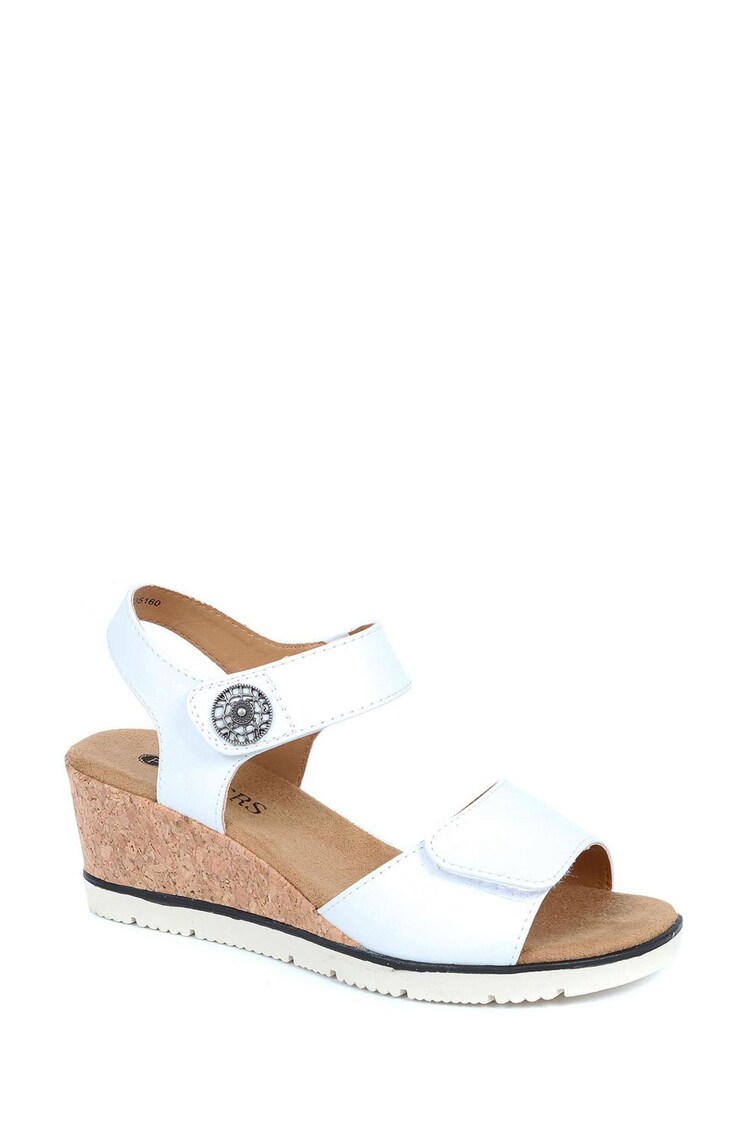 Pavers Adjustable Wedge White Sandals - Image 2 of 5