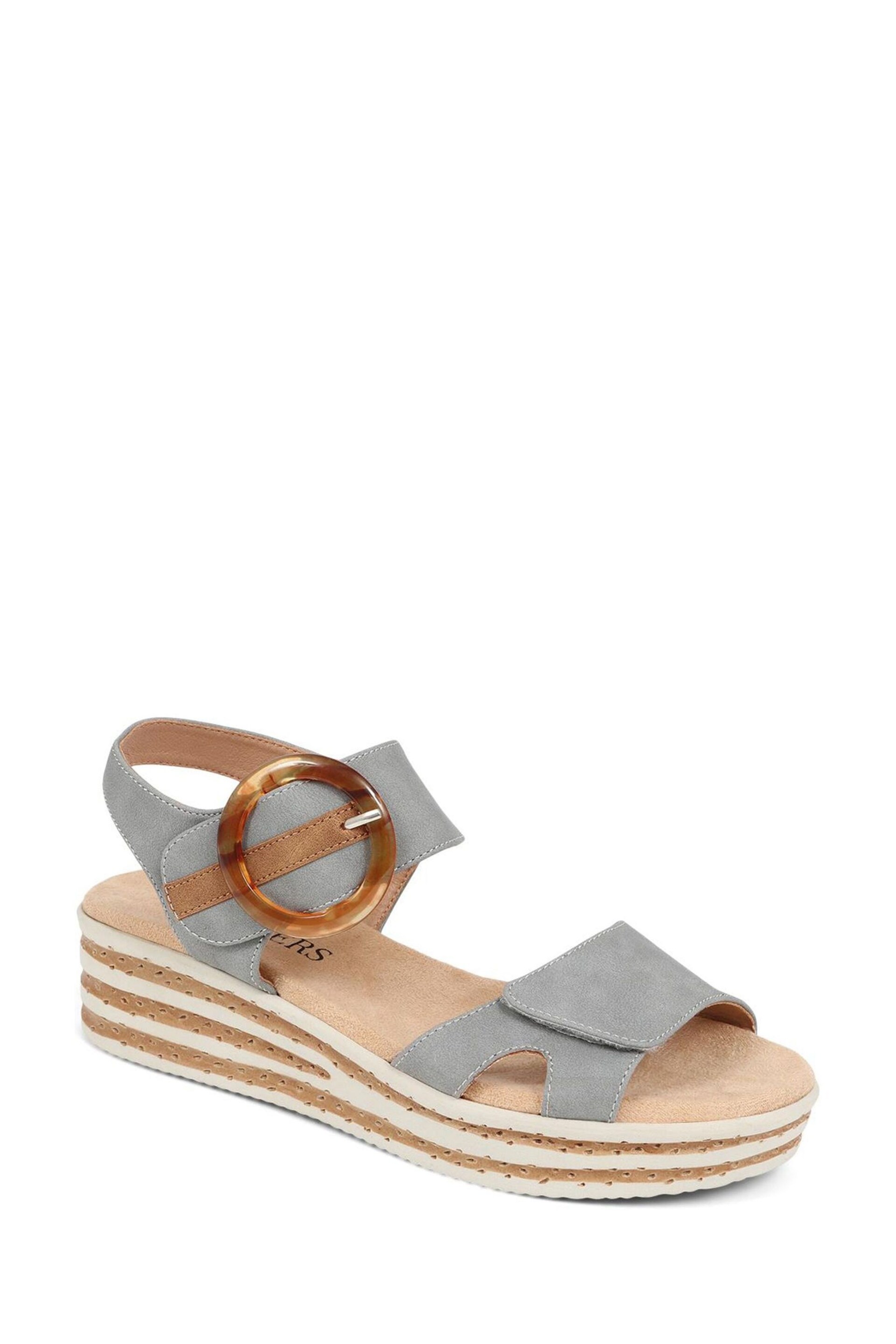 Pavers Blue Touch Fasten Wedge Sandals - Image 2 of 5