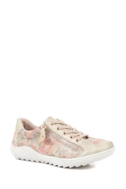 Pavers Gold Floral Lace-Up Trainers - Image 2 of 5