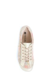 Pavers Gold Floral Lace-Up Trainers - Image 4 of 5