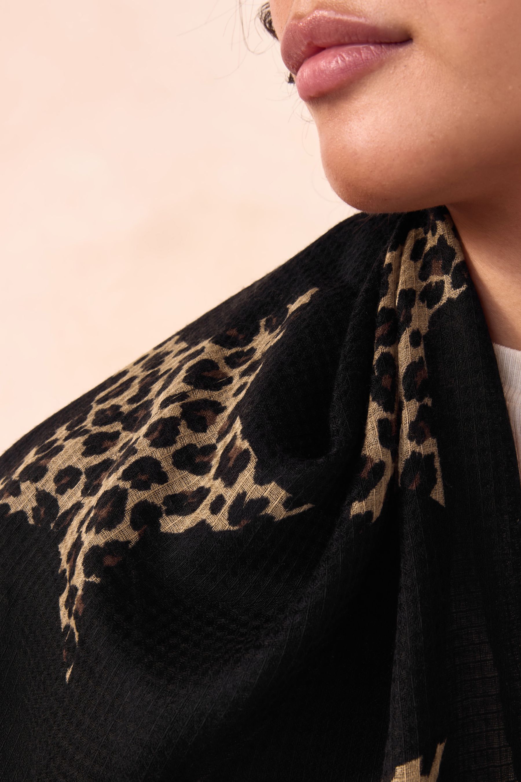 Buy Black Animal Print Lightweight Scarf from the Next UK online shop