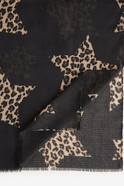 Black/Animal Print Lightweight Scarf - Image 6 of 6