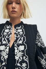 Black Embroidered Padded Gilet - Image 5 of 7