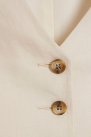 River Island Cream Button Front 100% Linen Waistcoat - Image 6 of 6