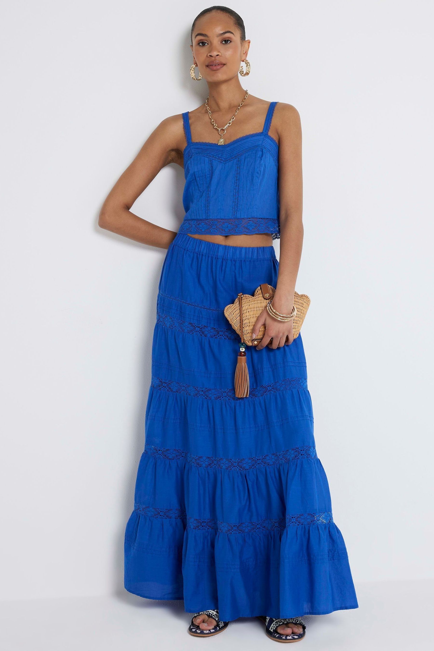 River island royal blue skirt hot sale