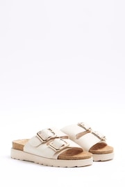 River Island Cream Double Buckle Sandals - Image 2 of 4