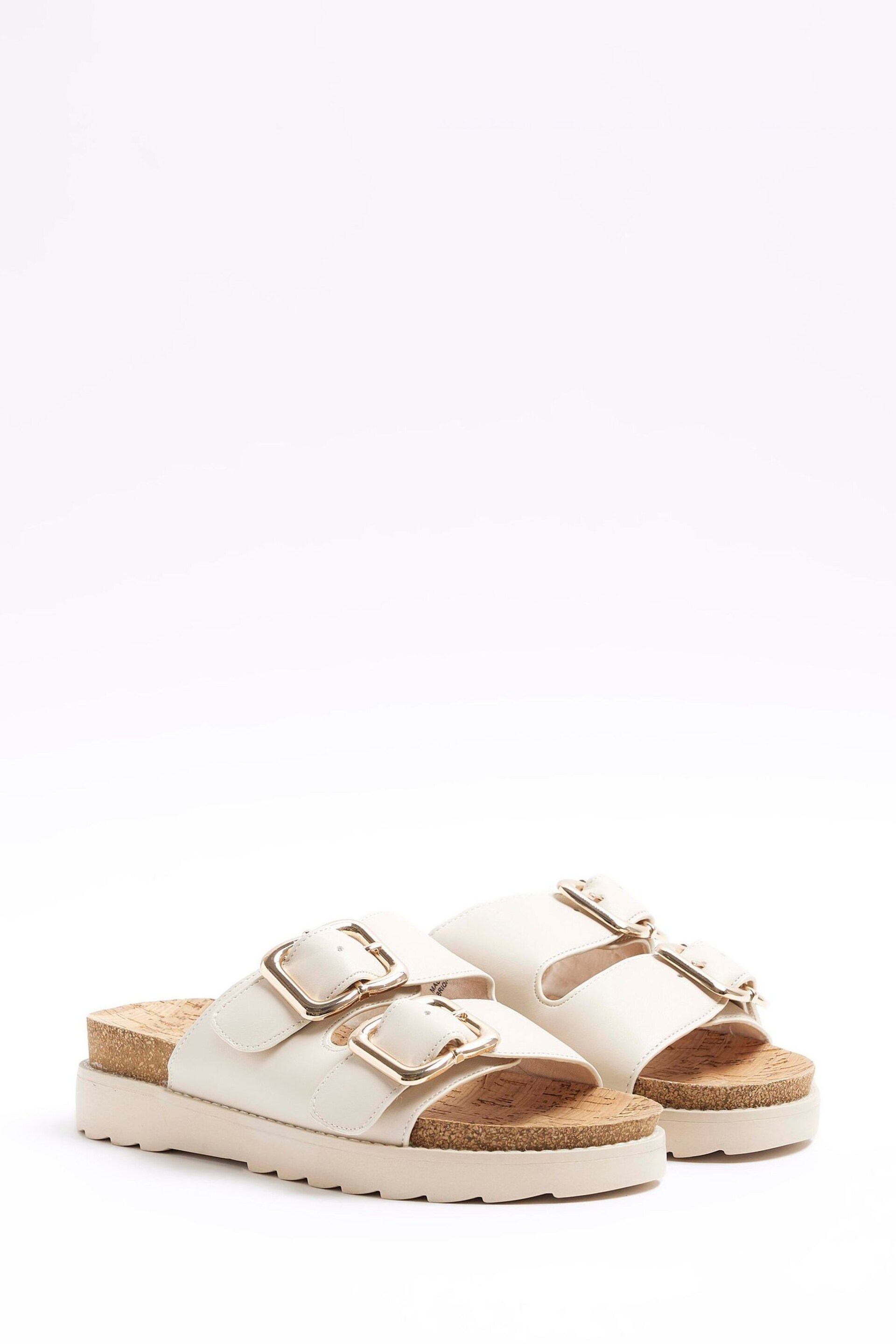 River Island Cream Double Buckle Sandals - Image 2 of 4