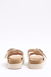 River Island Cream Double Buckle Sandals - Image 3 of 4