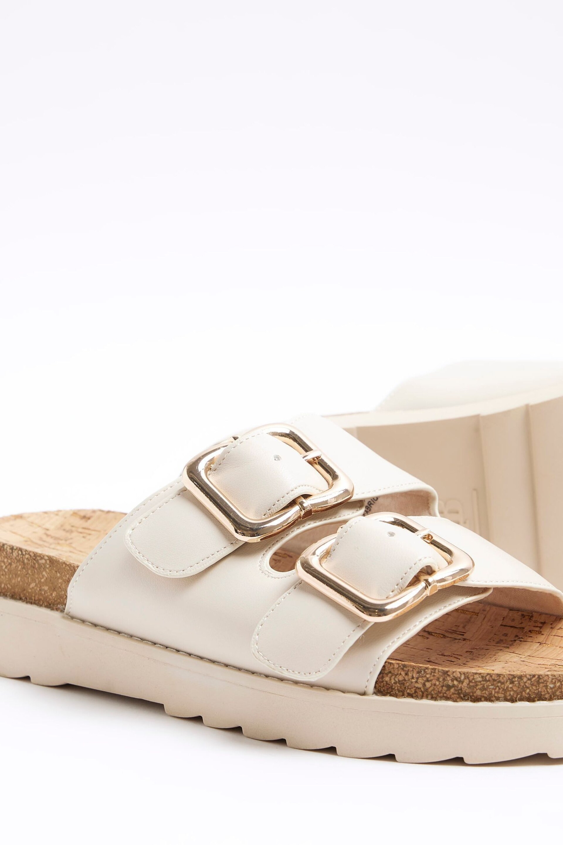 River Island Cream Double Buckle Sandals - Image 4 of 4