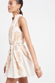 River Island Cream Halter Sparkle Godet Dress - Image 4 of 6