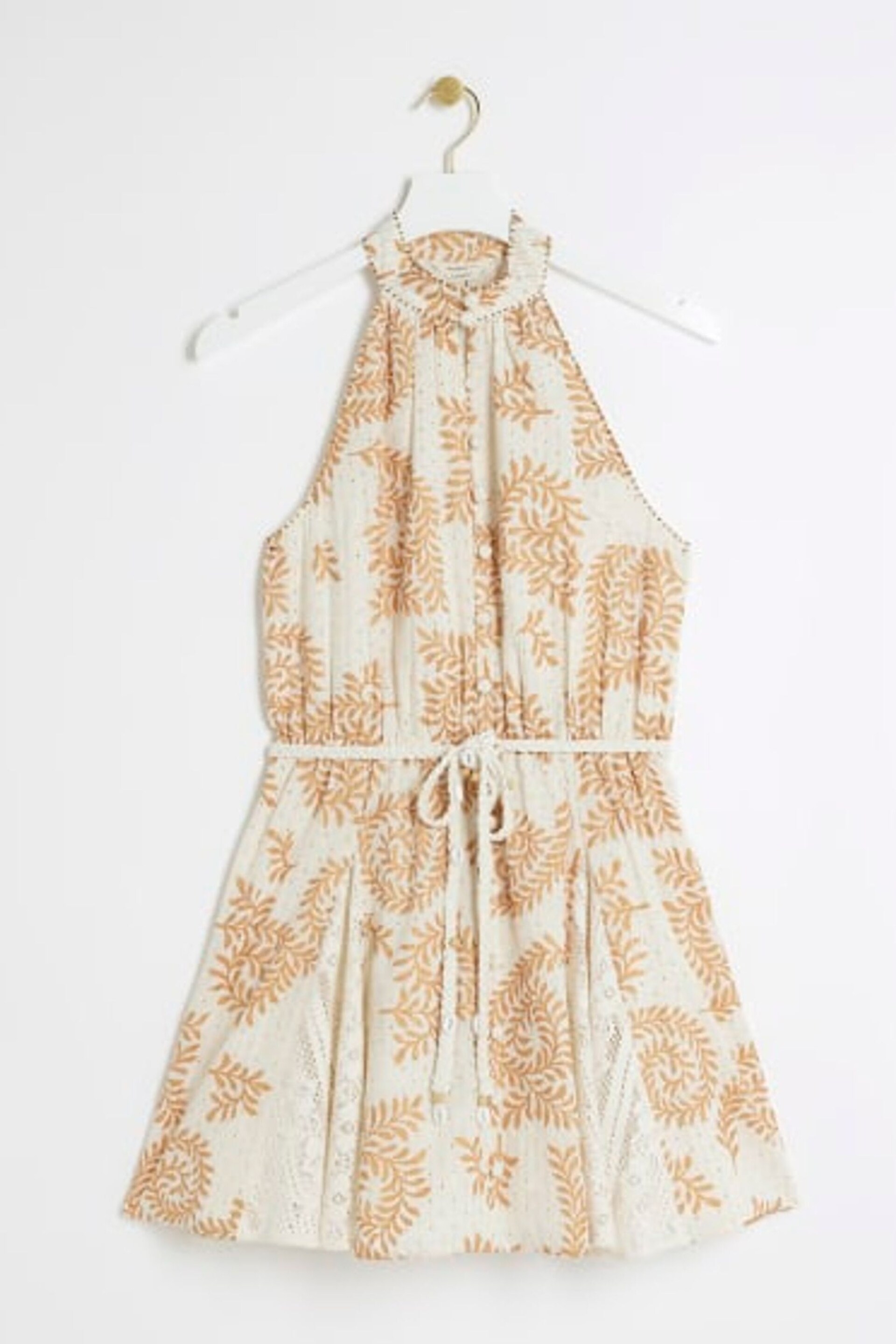 River Island Cream Halter Sparkle Godet Dress - Image 5 of 6