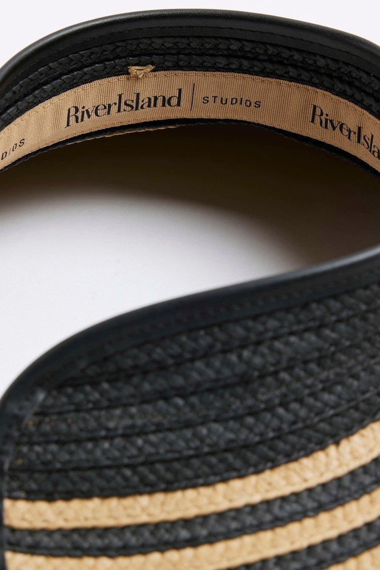 River Island Stripe Straw Visor Hat - Image 2 of 2