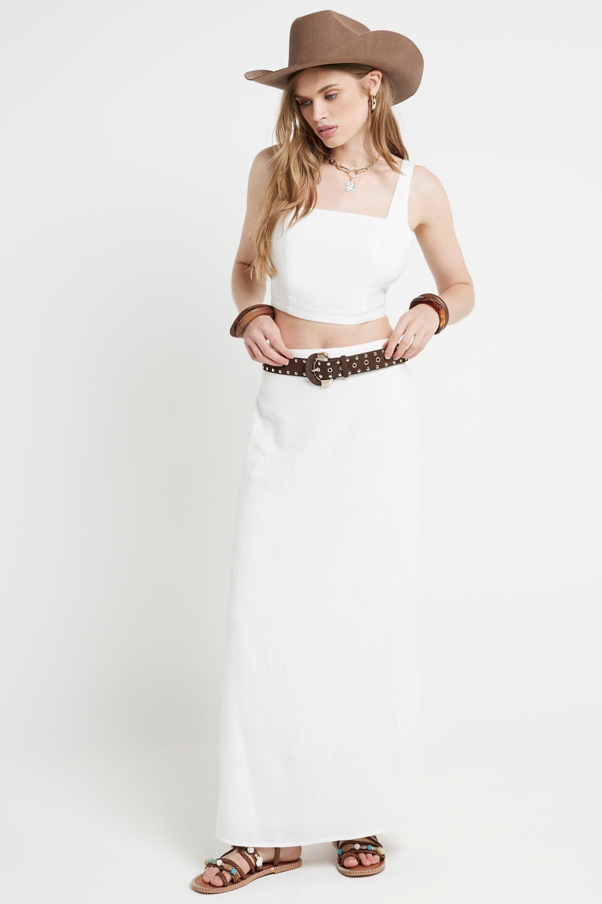 River Island White Midaxi Skirt - Image 1 of 4