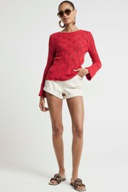 River Island Red Crochet Tie Back Top - Image 3 of 6