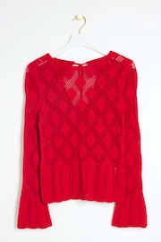 River Island Red Crochet Tie Back Top - Image 5 of 6