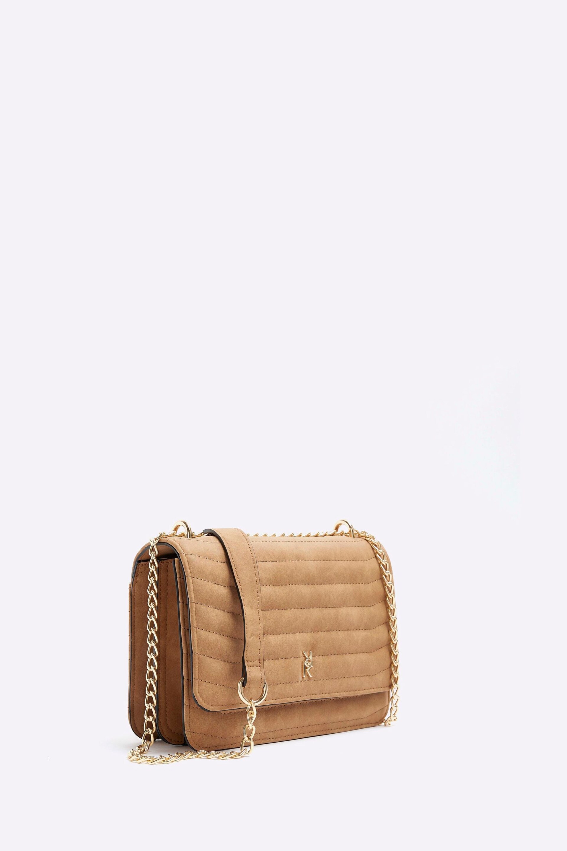 River Island Brown Quilted Chain Shoulder Bag - Image 2 of 4