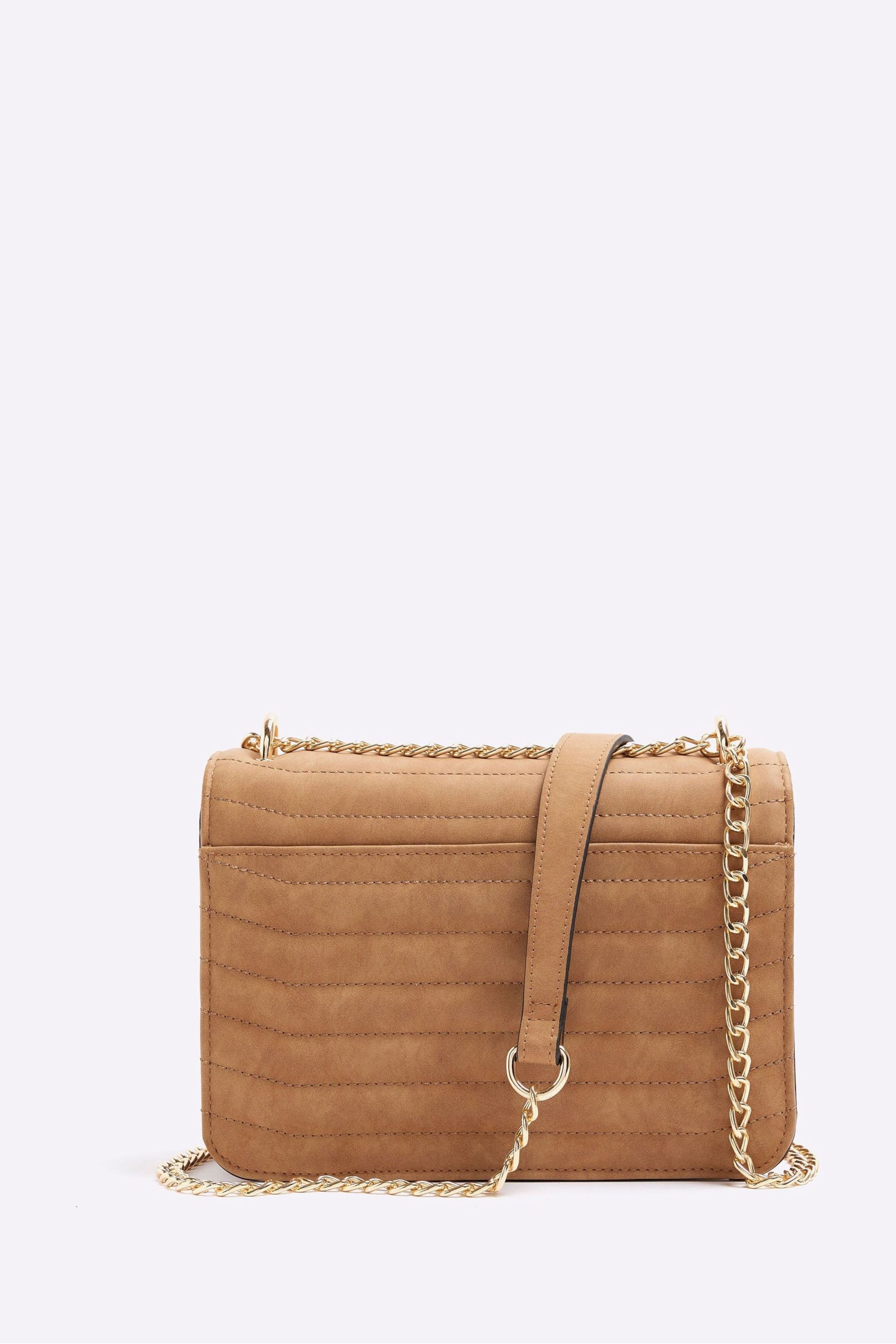 River Island Brown Quilted Chain Shoulder Bag - Image 3 of 4